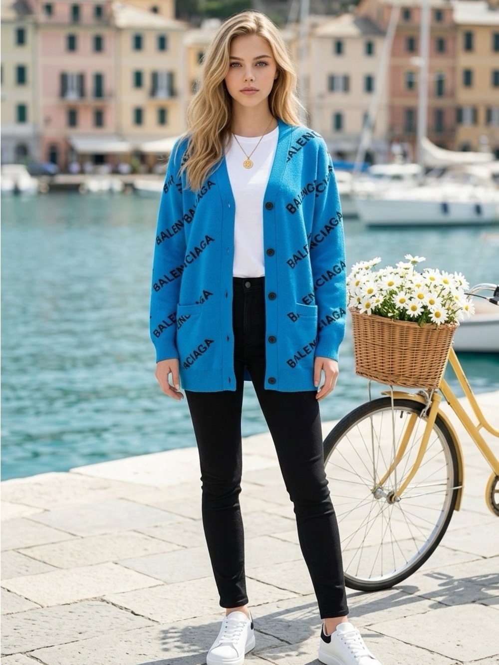 Blue Logo Cardigan Jacket